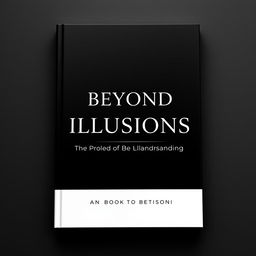 A minimalist book cover design featuring a striking two-color scheme inspired by the book "48 Laws of Power," utilizing a deep, rich black and a bright, clean white