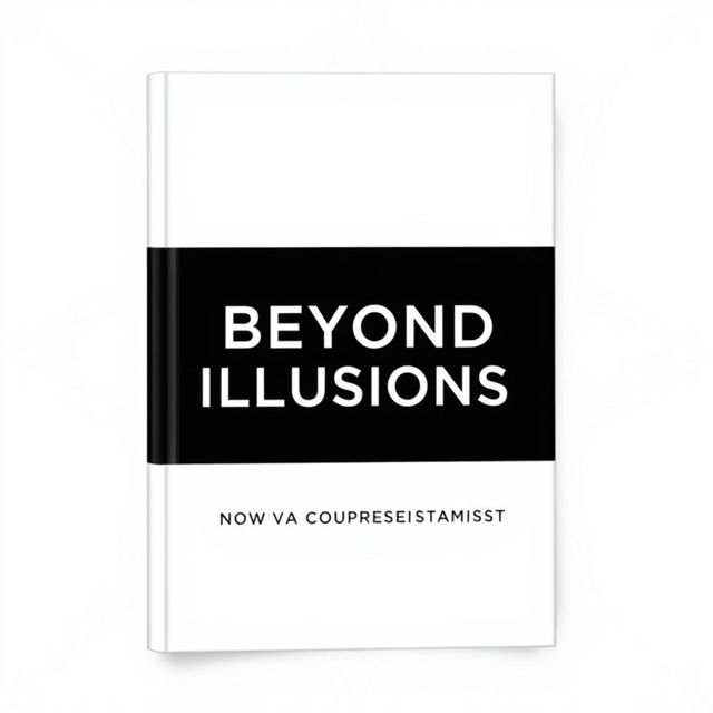 A minimalist book cover design featuring a striking two-color scheme inspired by the book "48 Laws of Power," utilizing a deep, rich black and a bright, clean white