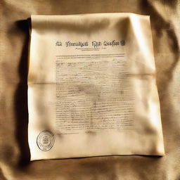 A vintage parchment paper unrolled to reveal a 'Nakasulat na Kalooban', a traditional Filipino last will and testament, with legible handwriting and an official seal.