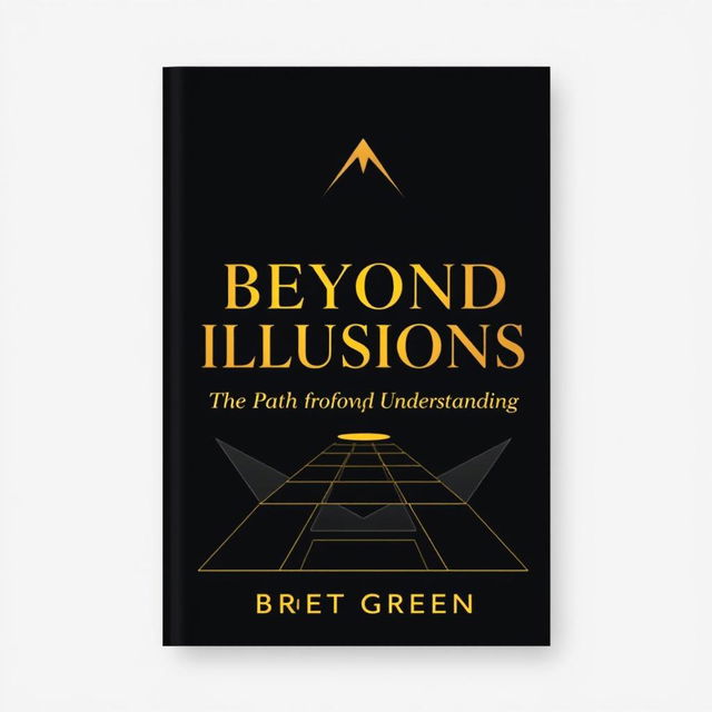 A minimalist book cover design featuring a striking color scheme of deep black and luxurious gold, exuding sophistication and depth
