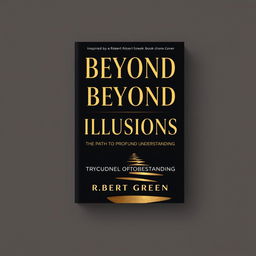 A minimalist book cover design featuring a striking color scheme of deep black and luxurious gold, exuding sophistication and depth