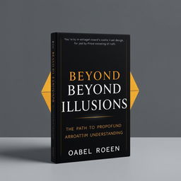 A minimalist book cover design featuring a striking color scheme of deep black and luxurious gold, exuding sophistication and depth