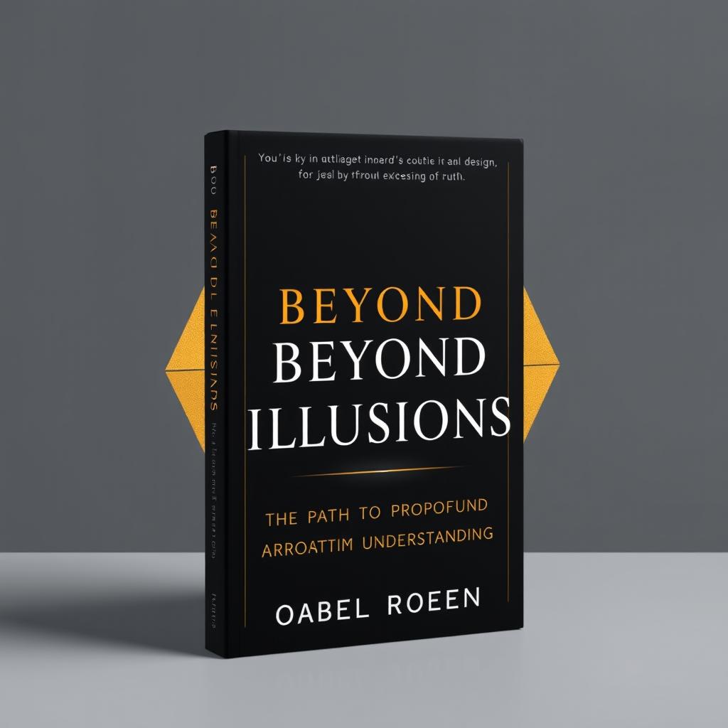 A minimalist book cover design featuring a striking color scheme of deep black and luxurious gold, exuding sophistication and depth