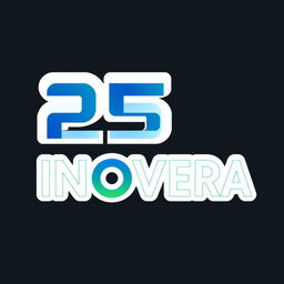 An artistic, modern logo design featuring the text 'INOVERA 25'