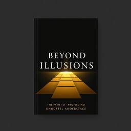 A minimalist book cover design featuring a sophisticated color scheme of deep black and radiant gold, evoking elegance and depth