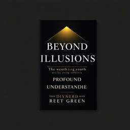 A minimalist book cover design featuring a sophisticated color palette of rich black and gleaming gold to create a striking contrast