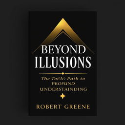 A minimalist book cover design featuring a sophisticated color palette of rich black and gleaming gold to create a striking contrast