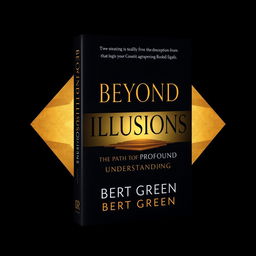 A minimalist book cover design featuring a sophisticated color palette of rich black and gleaming gold to create a striking contrast