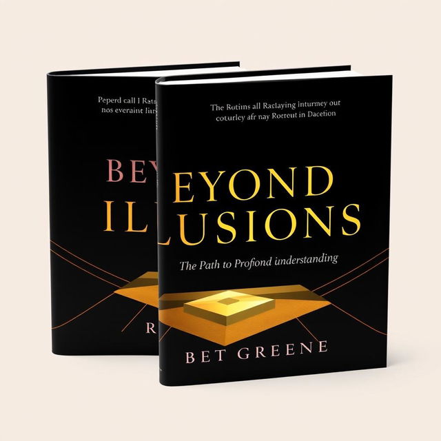 A minimalist book cover design featuring a sophisticated color palette of rich black and gleaming gold to create a striking contrast