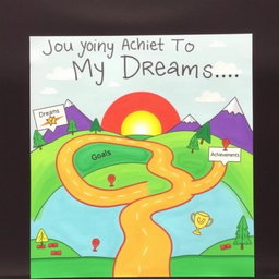 A creative graphic organizer that illustrates a person's life journey and how they can achieve their dreams