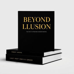 A minimalist book cover featuring a striking contrast between black and gold colors