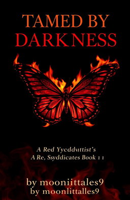 A striking visual of a butterfly engulfed in flames, contrasting against a deep black background