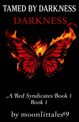 A striking visual of a butterfly engulfed in flames, contrasting against a deep black background