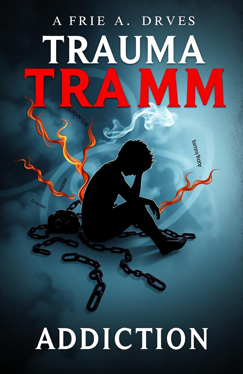 A thought-provoking book cover illustrating the themes of trauma, stress, depression, and addiction