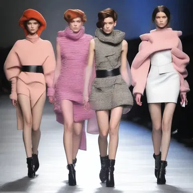 The models on the runway looked afraid as they strutted in their avant-garde outfits.