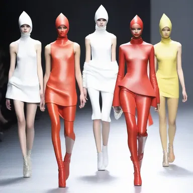 The models on the runway looked afraid as they strutted in their avant-garde outfits.