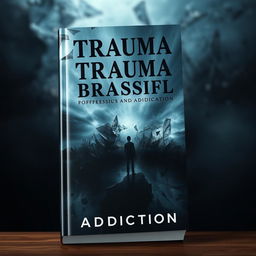 An impactful book cover that encapsulates the themes of trauma, stress, depression, and addiction