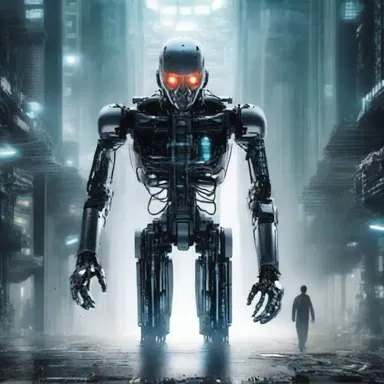 In the science fiction novel, the protagonist is afraid that artificial intelligence will take over the world.