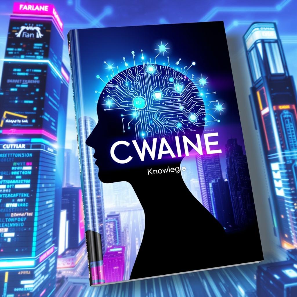 A striking book cover centered on the theme of technology and the journey of personal change through knowledge