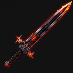 A powerful and unique sword designed for a fire warrior character in anime