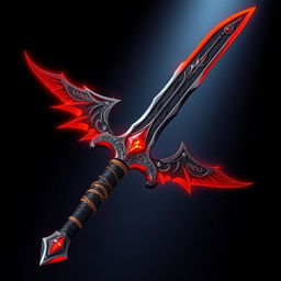 A powerful and unique sword designed for a fire warrior character in anime