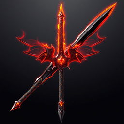 A powerful and unique sword designed for a fire warrior character in anime