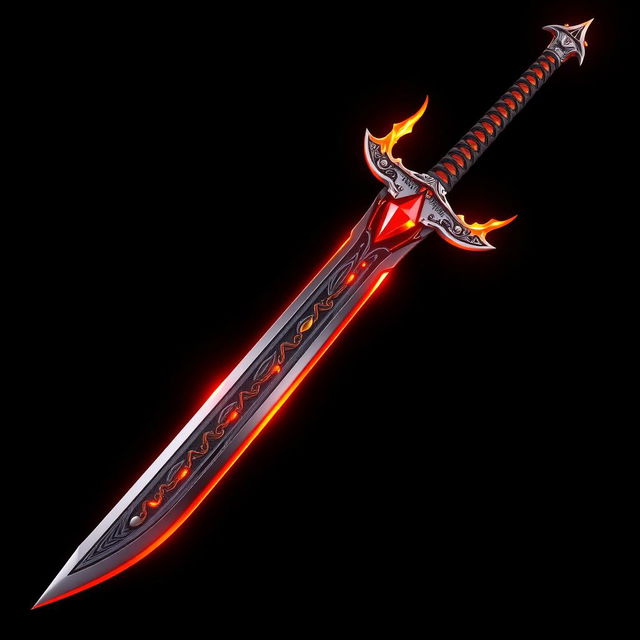 A powerful and unique sword that embodies the essence of a fire warrior character in anime