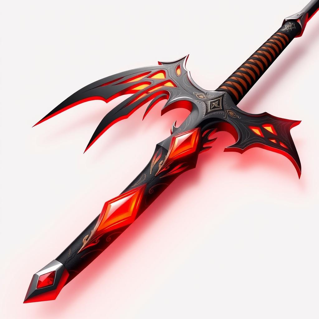 A powerful and unique sword that embodies the essence of a fire warrior character in anime