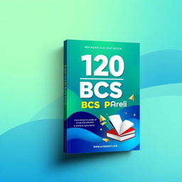 A dynamic and eye-catching book cover design for '120 Marks BCS Preli', featuring a contemporary style that appeals to students and young professionals