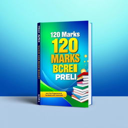 A dynamic and eye-catching book cover design for '120 Marks BCS Preli', featuring a contemporary style that appeals to students and young professionals