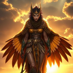 Zephyr Talonshade, a stoic Aarakocra warrior, steps forward confidently
