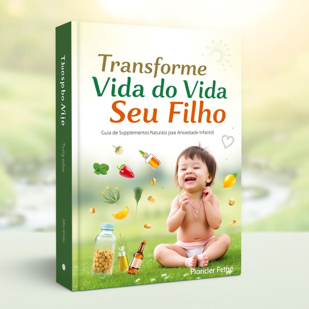 A professional eBook cover design for 'Transforme a Vida do Seu Filho: Guia de Suplementos Naturais para Ansiedade Infantil!'