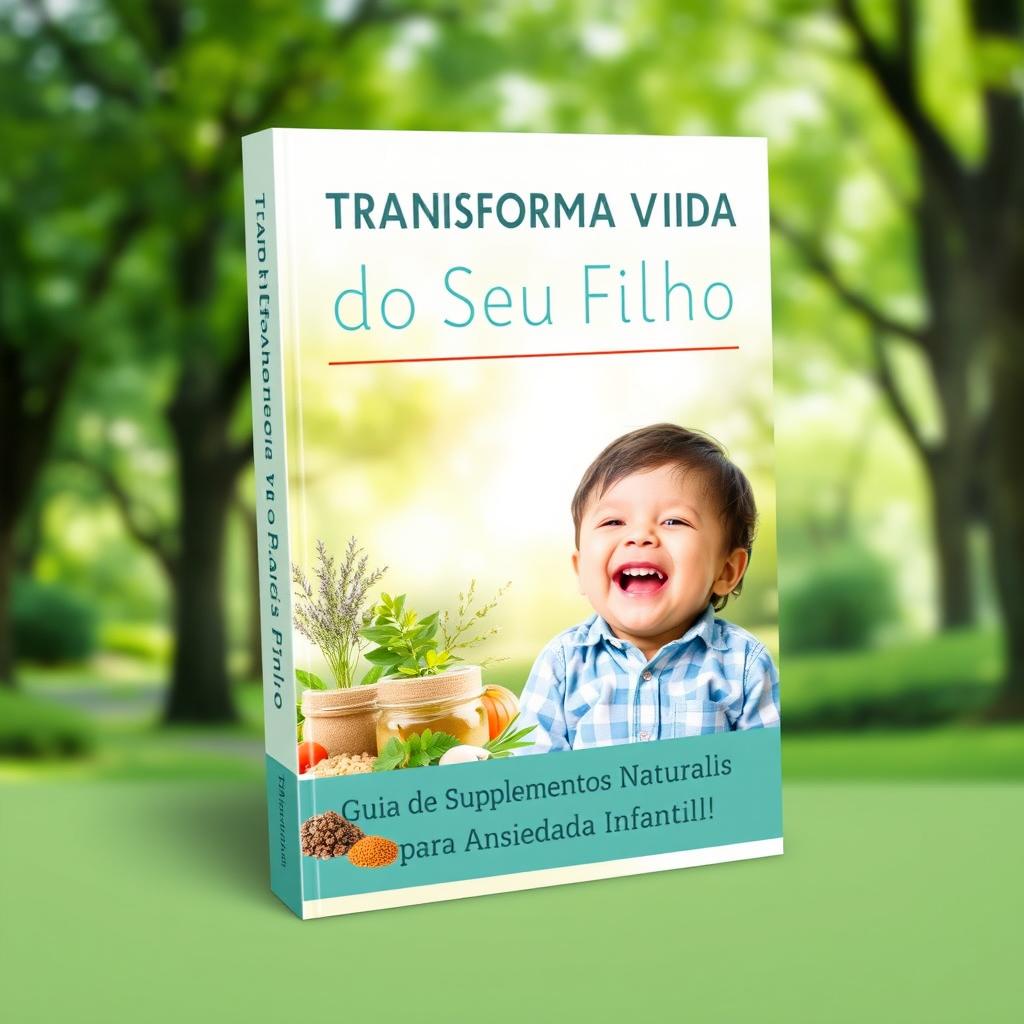 A professional and visually appealing eBook cover design for 'Transforme a Vida do Seu Filho: Guia de Suplementos Naturais para Ansiedade Infantil!'