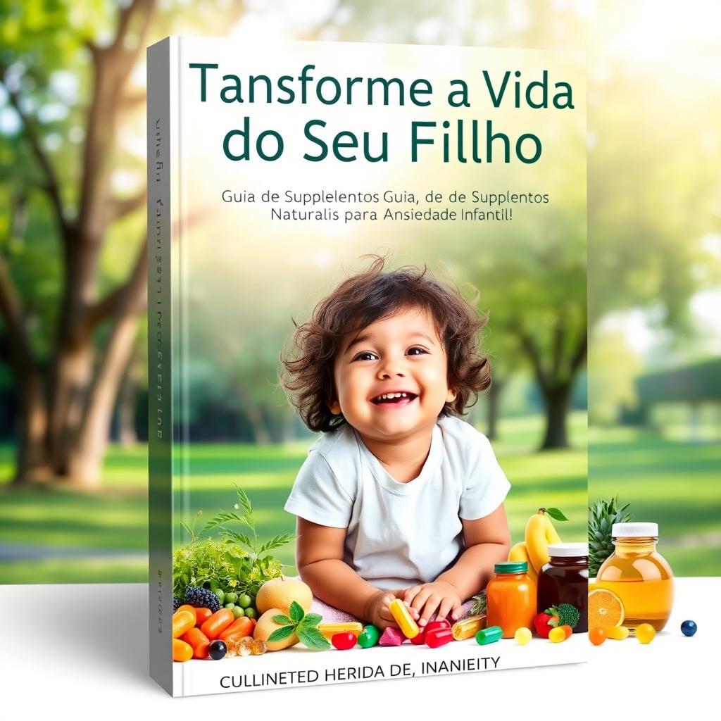 An elevated professional eBook cover design for 'Transforme a Vida do Seu Filho: Guia de Suplementos Naturais para Ansiedade Infantil!'