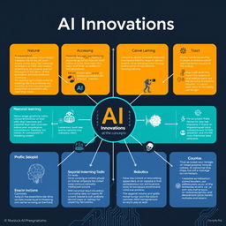 A visually striking and informative presentation chart featuring advanced AI concepts