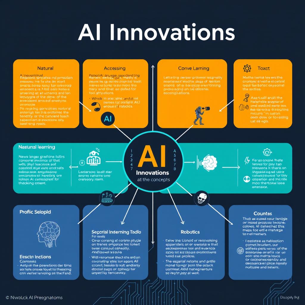 A visually striking and informative presentation chart featuring advanced AI concepts