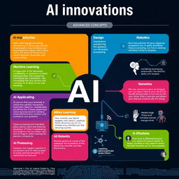 A visually striking and informative presentation chart featuring advanced AI concepts