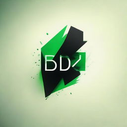 Generate a standalone abstract logo for the brand 'BDE', focusing on elements of high energy, dynamism, and the colors black and green.