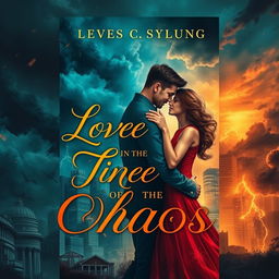 A captivating book cover design for 'Love in the Time of Chaos'