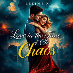 A captivating book cover design for 'Love in the Time of Chaos'