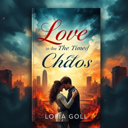 A captivating book cover design for 'Love in the Time of Chaos'