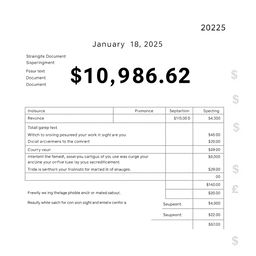A financial document featuring a total amount of $10,980