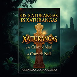 A captivating book cover design for 'OS XATURANGAS E A CRUZ DE NIUL' by author Josenildo Costa Oliveira, featuring a mystical and ancient setting
