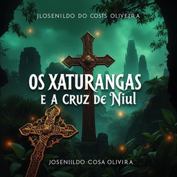 A captivating book cover design for 'OS XATURANGAS E A CRUZ DE NIUL' by author Josenildo Costa Oliveira, featuring a mystical and ancient setting