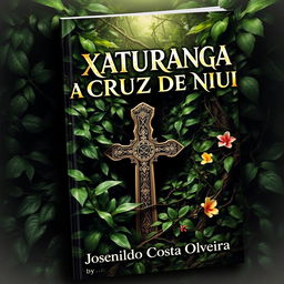 A captivating book cover for a fictional novel titled 'OS XATURANGAS E A CRUZ DE NIUL' by Josenildo Costa Oliveira