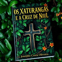 A captivating book cover for a fictional novel titled 'OS XATURANGAS E A CRUZ DE NIUL' by Josenildo Costa Oliveira