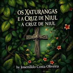 A captivating book cover for a fictional novel titled 'OS XATURANGAS E A CRUZ DE NIUL' by Josenildo Costa Oliveira