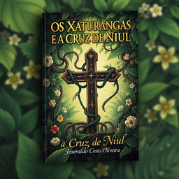 An artistic book cover design for the novel 'OS XATURANGAS E A CRUZ DE NIUL' by Josenildo Costa Oliveira
