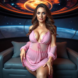 A full body image of a mature woman, 55 years old, showcasing her alluring figure