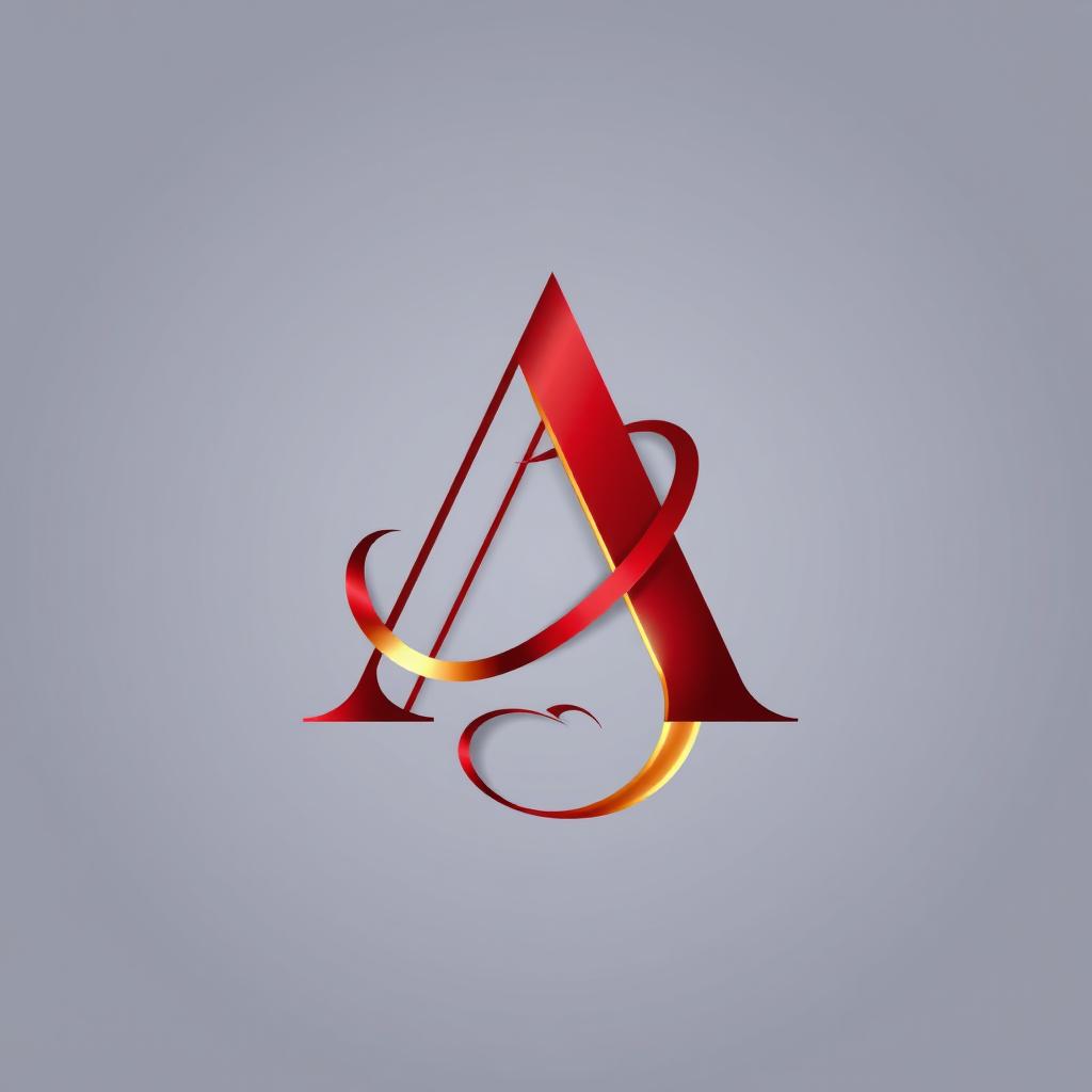 A visually appealing logo design featuring a stylized and artistic letter 'A' as the main focus